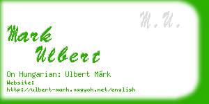 mark ulbert business card